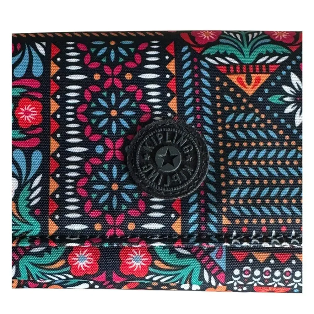 Kipling NEW Teddi Wallet Dizzy Darling Colorful Print Trifold Continental NWT
